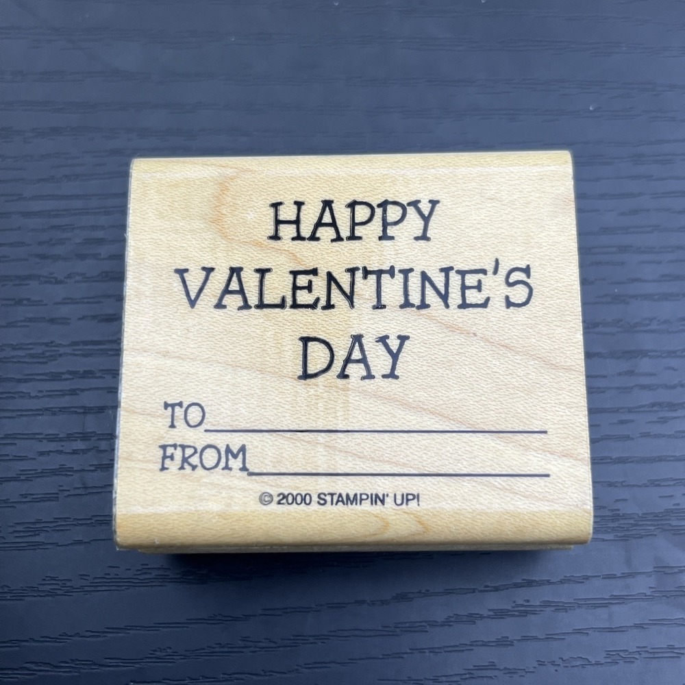 Stampin‎ Up 2000 Happy Valentines Day Wood Mounted Rubber Craft Stamp